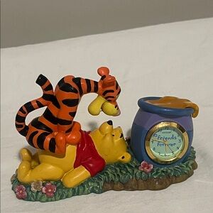 Vintage Disney Winnie the Pooh and Tigger with clock.